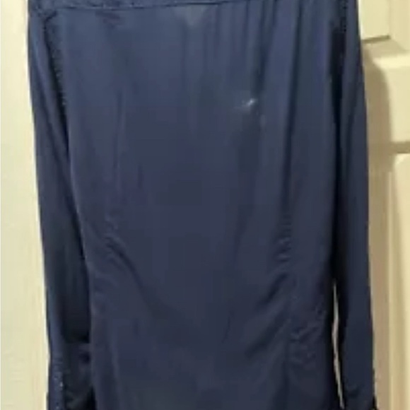 Guess Shirt Men's Small Slim Fit Button Shirt Navy Blue Floral Pocket Long Slv - Picture 4 of 5